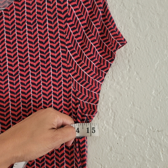 Boden Amelie Jersey Dress Red Chevron Size 8L - Picture 6 of 8